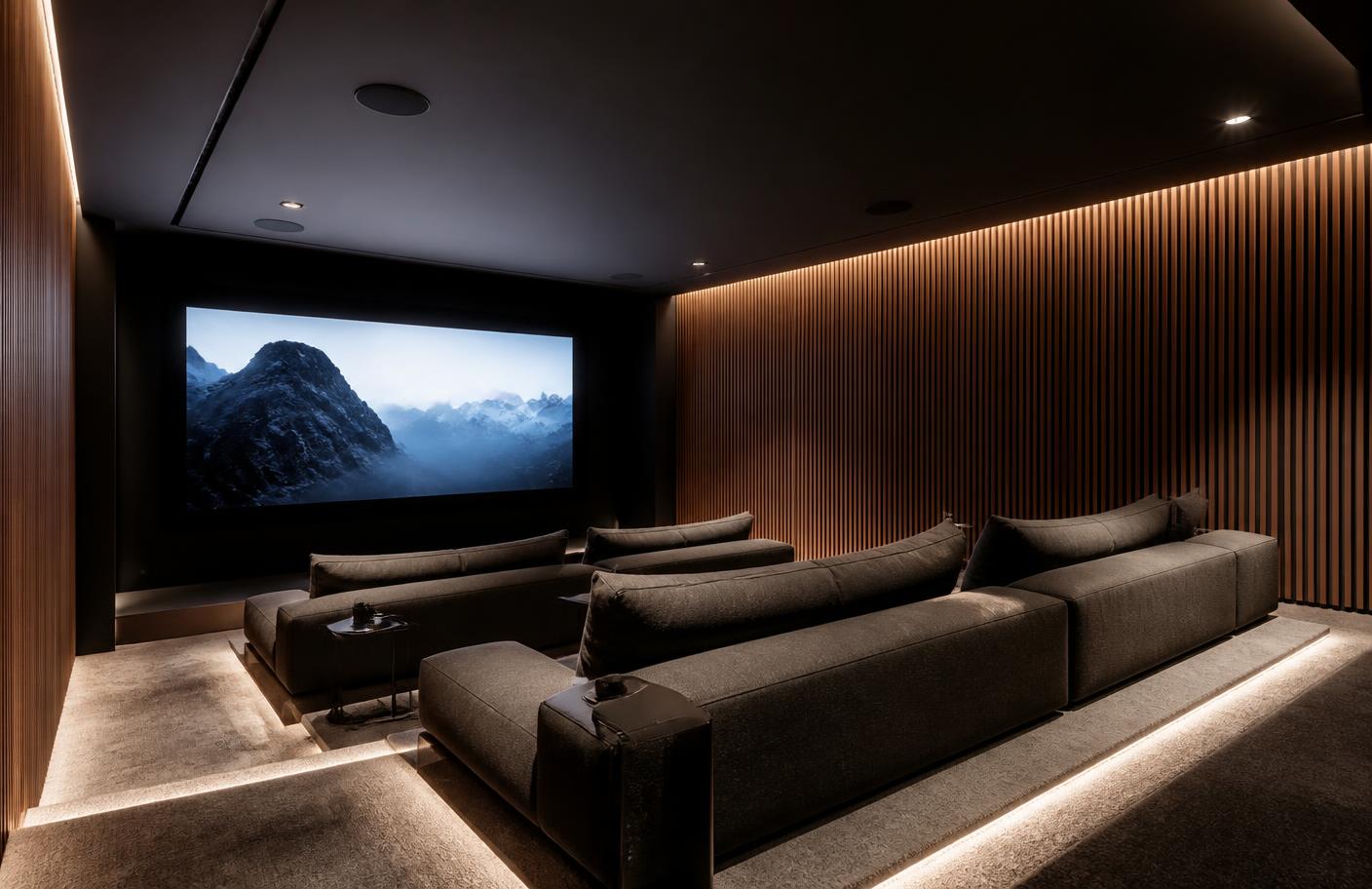 Media room with integrated audio and video